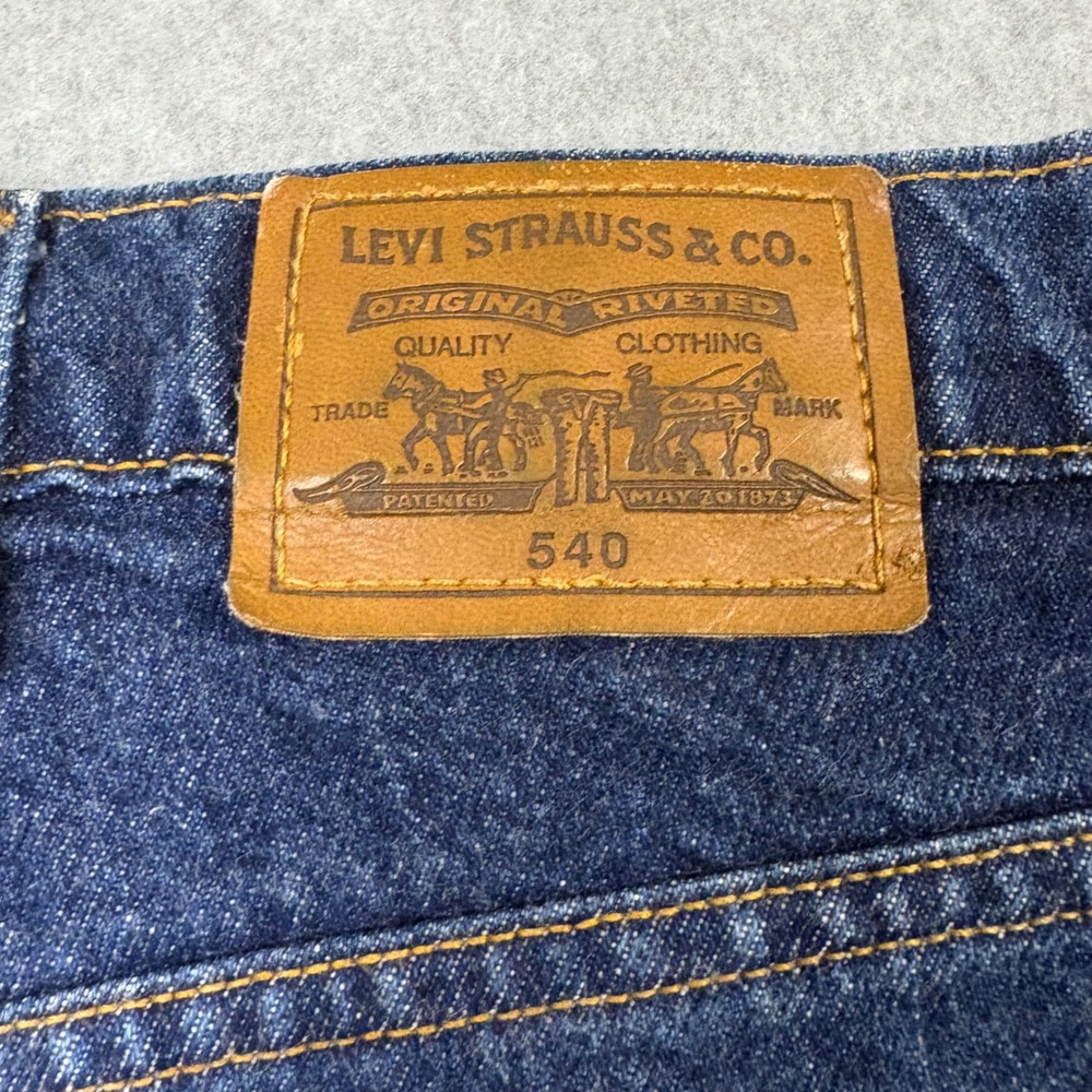 Vintage Levis 540 Relaxed Fit Jeans Mens 48x32 Made in USA Orange Tab Dark Wash - Picture 5 of 13